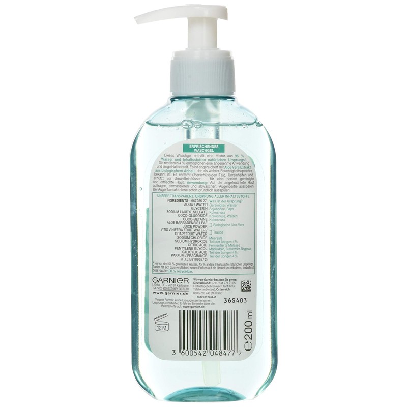 Garnier SkinActive Wash Gel with Aloe Extract Normal and Combination