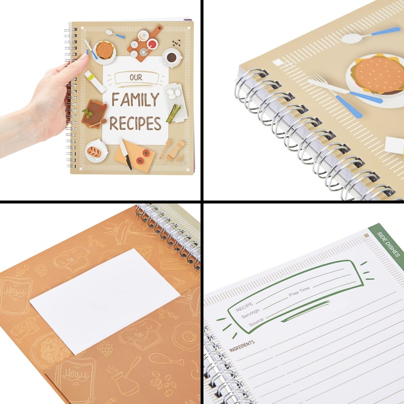 Pipilo Press Blank Family Cookbook Recipe Binder - 6.5 x