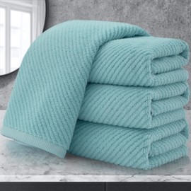Teal Hand Towels for Bathroom, Bathroom Hand Towels Set of 4, Large 18" x 28" - Quick Dry | Lightweight | Soft | 100% Cotton | Absorbent, Thick Fluffy Hand Towel Set for Bathroom, Aqua Towel Gift Set