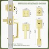 Moquin Double Front Door Lock Set, Polished Brass Square Front