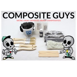 Composite Guys DIY CHOPPED CARBON FIBER KIT 120 GRAMS REAL CARBON FIBER WITH WHITE FIBERGLASS