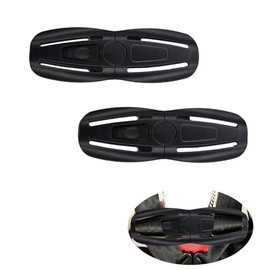 2 piezas de arnés de asiento para el pecho, clip para cinturón de seguridad, hebilla de bloqueo para el pecho, clip de repuesto universal para bebés y niños, protector ajustable (negro)