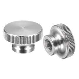 sourcing map Knurled Thumb Nuts, 10pcs M6 x D20mm x H12mm 304 Stainless Steel Knurled Nut with Collar High Head Blind Hole Knurled Thumb Nuts for 3D Printer Parts