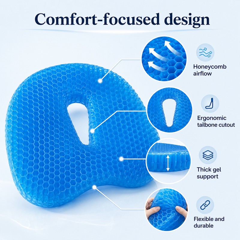 Honeycomb Gel Seat Cushion for Office & Outdoor Seating –