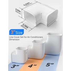 Toutgood 3'' Coupler Connector Line Set Cover Kit Accessories for Ductless Air Conditioners and Heat Pumps, PVC Decorative Upgraded UV-Proof Strong& Durability