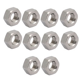 sourcingmap 10pcs M6 x 0.75mm Pitch Metric Fine Thread 304 Stainless Steel Hex Nuts