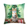 Owyhee Bob Cat By the Christmas Tree Throw Pillow