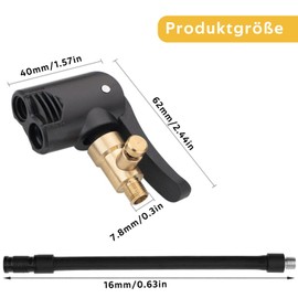 GIONAR Set of 2 Car Valve Adapter Set, Tyre Inflator Hose and Car Valve Lever Plug, 2-in-1 Pneumatic Valve Connection for Bicycle Car with Car Tyre Tubes and Bicycle Valve Adapter Set