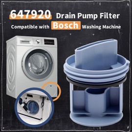 647920 Washer Drain Pump Filter Compatible with Bosch Washing Machine, 00605010 00647920 602008 AP5972227 PS11704964 Drain Pump Coin Trap Fluff Filter Replacement for Thermador Gaggenau
