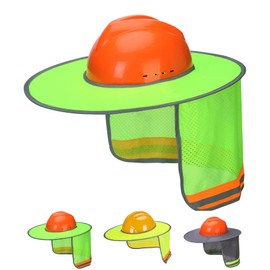 UNCO- Hard Hat Sun Shield, Green, Full & Standard Brim Mesh Sunshade High Visibility Reflective, Hard Hat Sun Shade, Hard Hat Accessories, Hard Hat Visor, Hard Hat Shade, Hard Hat Neck Shade