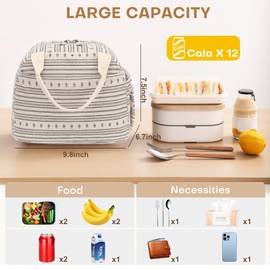 VelChic Lunch Bag for Women, Cute Corduroy Adult Insulated Lunch Box, Reusable Large Capacity Lunch Tote Bags, Small Leakproof Cooler Food Containers for Work School Picnic Travel