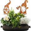 JYUECIAN Set of 2 Gnome Rust Garden Stakes Christmas Decoration,