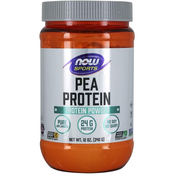 NOW Sports Nutrition, Pea Protein 24 G, Easily Digested, Unflavored Powder, 12-Ounce