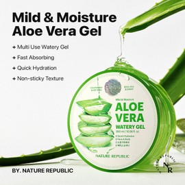 Nature Republic Nature Republic 2 PCS MILD & MOISTURE ALOE VERA WATERY GEL 10.56 fl. oz. Soothing Quick Hydration