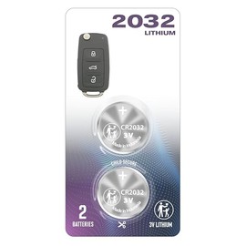 (2 Pack) CR2032 2032 Remote Key Fob OEM Battery fits flip Key case Shell Cover (2011-2016) for Volkswagen VW Beetle CC EOS Golf GTI Jetta Passat Tiguan and for Touareg (with FCC ID: NBG010180T)