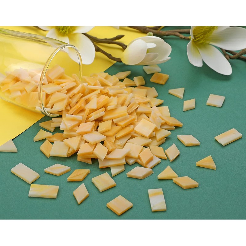 Lanyani Glass Mosaic Tiles for Art Crafts, 4 Shapes Mixed