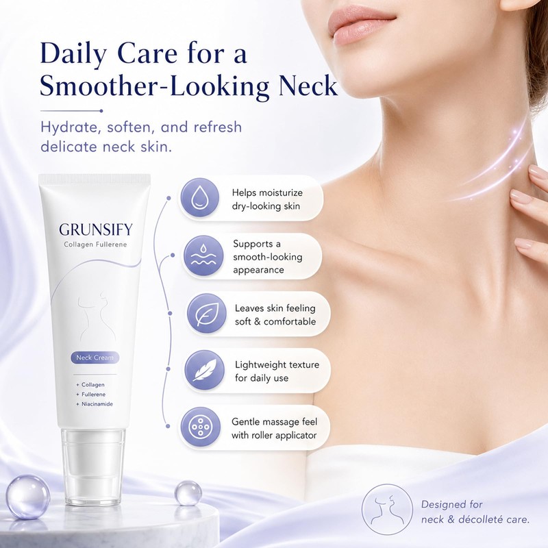 Collagen Fullerene Neck Cream with Roller Applicator, 1 Count