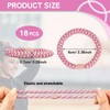 18 Pcs Elastics Hair Band Ponytail Holders, Pink & Blue