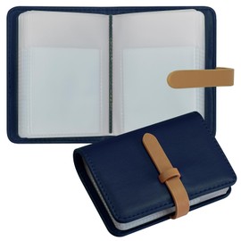 FORYEE Credit Card Holder with 40 Suitable Slot, ID Card Case PU Leather Wallet for Women Men Business Organiser Pocket (Navy Blue)