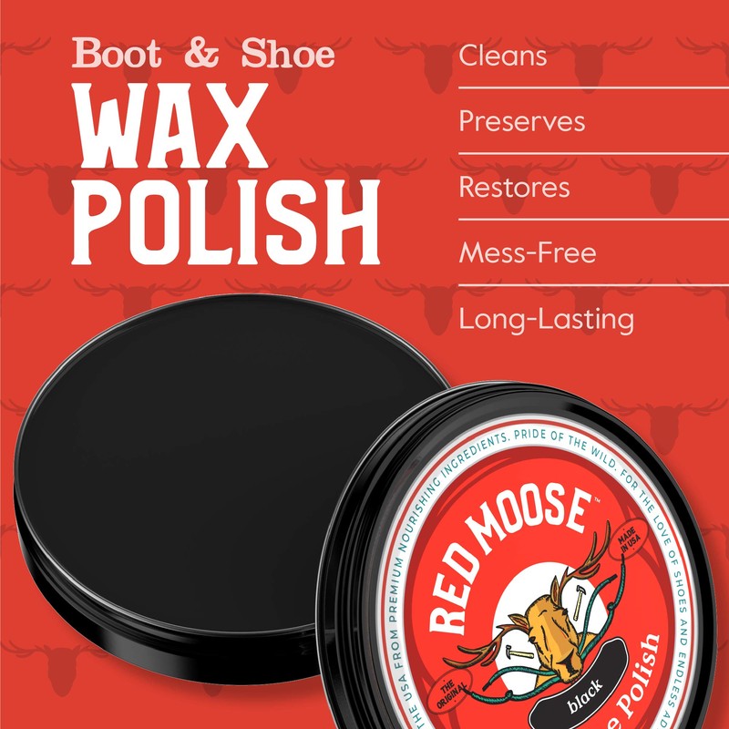 RED MOOSE Full Leather Brown Wax Shoe Polish Kit -