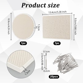 OLYCRAFT 2pcs Honeycomb Ceramic Soldering Boards Rectangle Round Soldering Honeycomb Panel Jewelry Making Tools Set with 1pc Stainless Steel Needles for Melting Casting Gold Tools Jewelry Soldering