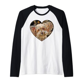 Maltipoo Mixed Dog Breed Colorful Heart-shaped Art Design Raglan Baseball Tee