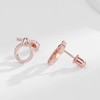 Rose Gold Circle Cubic Zirconia Stud Earrings for Women