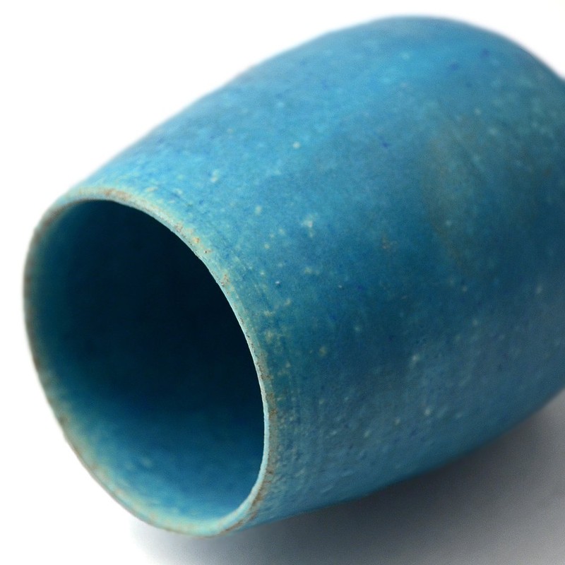 Shigaraki Ware Hechimon Goblet Lager Blue Glaze
