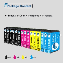 GoToners 603 XL Cartridges Compatible with Epson 603XL for Workforce WF-2810 WF-2820 WF-2830 WF-2840 WF-2845 WF-2870 Expression Home XP-2100 XP-2150 XP-2155 XP-3100 XP-3150 XP-3155 XP-4 150 XP-154150