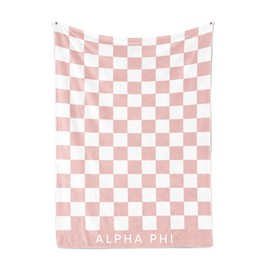 Sorority Shop Alpha Phi Thick Blanket - Stylish Checkered Blanket Perfect for Big Little Sorority Gifts - Soft, Cozy, and Comfortable Gift Blanket for Women - 50" X 62"