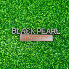 Pair Set Black Pearl Edition Emblem 3D Letter Fender Tailgate Badge Decal Sticker Nameplate for Universal Vehicle, Car, Truck, SUV Motorcycle Accessories (Black Red)