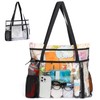TINYAT Clear Beach Bag for Women Large Mesh Tote Bag