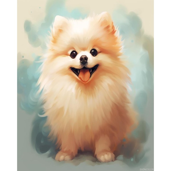 SVINOILER Paint by Numbers for Adults, Animal Pomeranian Dog, Paint