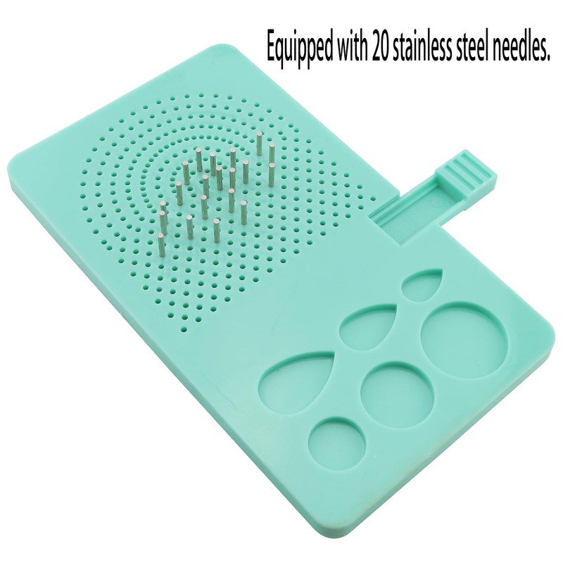 ZZLZX Quilling Board with 20 Needles Blue Paper Comb Tool