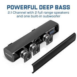 2.1ch Sound Bar for Smart TV with 6 Levels Voice Enhancement, Built-in Subwoofer, 16 Inches Bluetooth 5.3 TV Soundbar Speakers with ARC/Optical/AUX/USB Connection