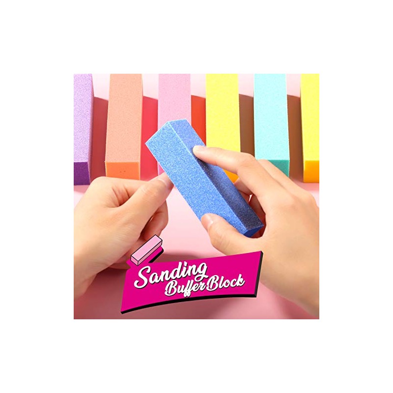 FANDAMEI - Lima de uñas y tampón de uñas, kit