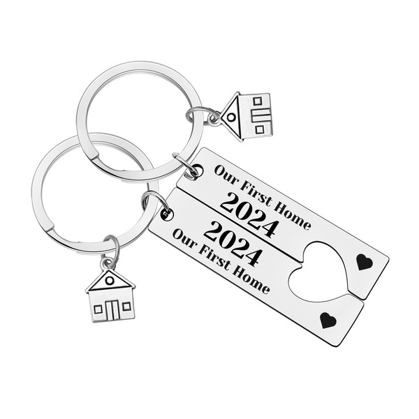Ximalun Our First Home Keyrings 2024 New Home Keyring Housewarming Gifts for New Homeowner First Home Gifts for Couples Friends Family New House Keyring Moving in Keyring