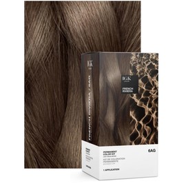 IGK Permanent Hair Dye Color Kit | 6AG French Riviera - Light Beige Brown | 100% Gray Color Coverage + Strengthen + Shine | Ammonia Free (2 Pack)