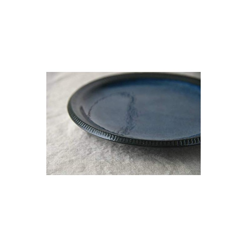 Yamani 62190515 Platter, Blue, 24.5, Cutted Pattern