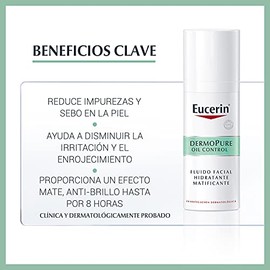 Eucerin Fluido Facial Hidratante Matificante para piel grasa 50 ml  Crema facial noche piel grasa 40ml                                                