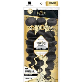Sensationnel Empire bundles multi - euro deep 10a tangle shed free human hair for weaving and sew in styles (18 20 22 inch, NATURAL)