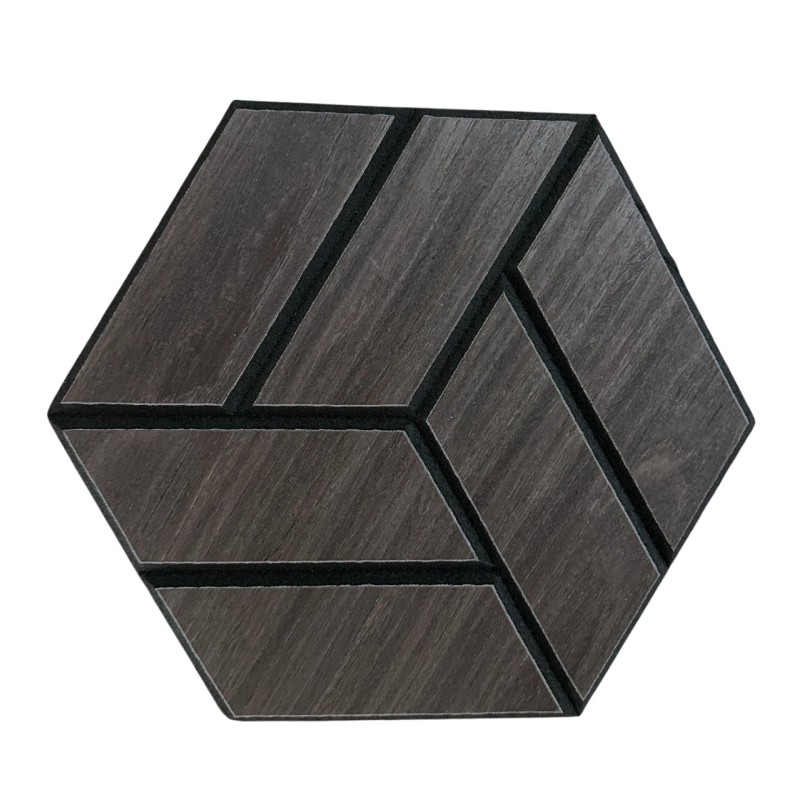 New Motifs Hexagon 3D Wood Veneer Honeycomb Cutout for Wall