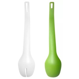 Homemaker 2-in-1 Attachable Plastic Salad Server Tongs,Easy Tossing and Serving
