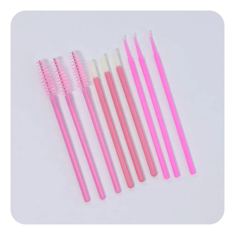 300 Microbrush +150cepillos+150lip Brush Para Pestañas Rosa