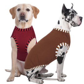 IECOii 2 Pack Extra Large Dog T-Shirt,Breathable & Lightweight Dog Tshirts Vest for Summer Wearing -Fade-Resistant, Easy to Put On – Machine Washable,Fit for Doberman Great Dane,Coffee+DarkRed,4XL