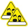 2 reflective children's finder stickers, fire brigade, 10 cm, yellow,