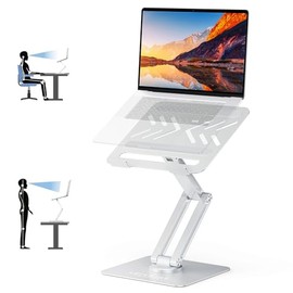 Urmust Ergonomic Laptop Stand for Desk, Portable Computer Riser, Height Adjustable Notebook Holder