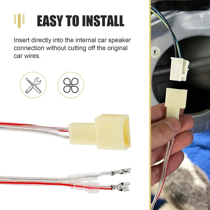 awlbed 4 PCS Car Audio Adapter Plug Adapter, Door Speaker