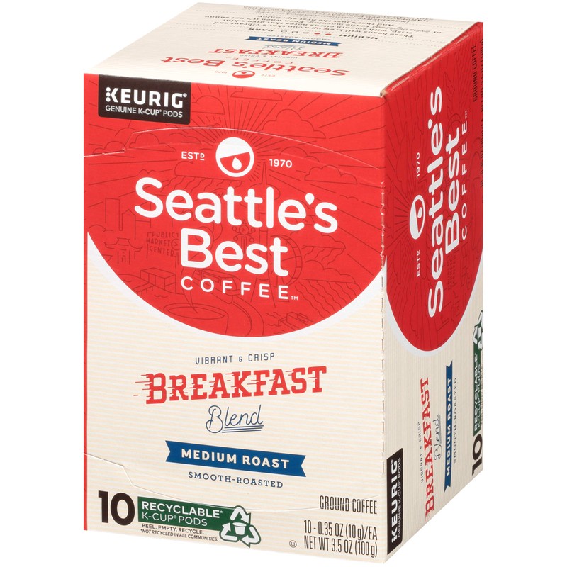 Seattle’s Best Coffee K-Cup Pods, Breakfast Blend, Medium Roast Smooth-Roasted