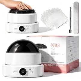 Electric Nail Soaking Bowl, Adjustable Temperature Heated Nail Soak off Bowl 86-140°F (30-60°C), Acrylic Dip Gel Removal Machine